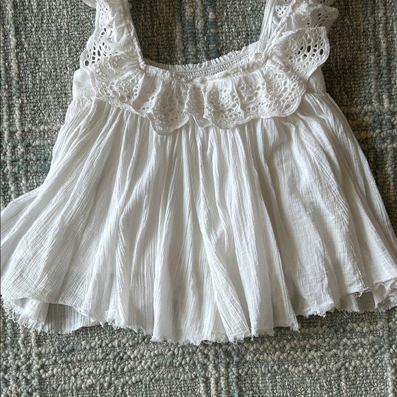 White Eyelet Ruffle Top - Picture 3 of 3